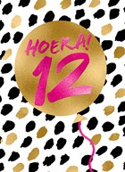 Verjaardagskaart Hoera 12 meisje